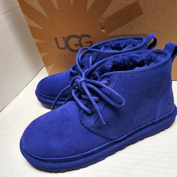 New Mens Bright Blue UGG Neumel Boots Shoes Lace Up 1094269 9 USA 40 Europe - Picture 2 of 14
